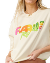The Rip Curl Womens Farm Rio Tropical Groove Oversize Sweatshirt in Vanilla