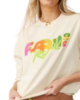 The Rip Curl Womens Farm Rio Tropical Groove Oversize Sweatshirt in Vanilla