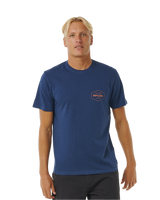 The Rip Curl Mens Stapler T-Shirt in Washed Navy