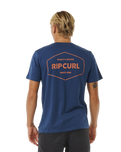 The Rip Curl Mens Stapler T-Shirt in Washed Navy