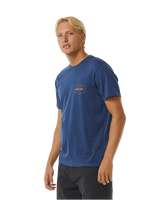 The Rip Curl Mens Stapler T-Shirt in Washed Navy