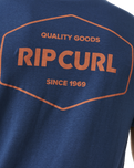 The Rip Curl Mens Stapler T-Shirt in Washed Navy