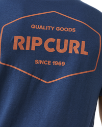 The Rip Curl Mens Stapler T-Shirt in Washed Navy