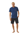 The Rip Curl Mens Stapler T-Shirt in Washed Navy