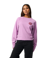 The Rip Curl Womens Surf Puff Raglan Relaxed Sweatshirt in Bright Lilac