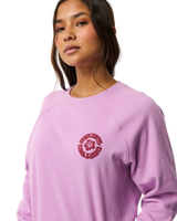 The Rip Curl Womens Surf Puff Raglan Relaxed Sweatshirt in Bright Lilac