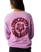The Rip Curl Womens Surf Puff Raglan Relaxed Sweatshirt in Bright Lilac