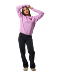 The Rip Curl Womens Surf Puff Raglan Relaxed Sweatshirt in Bright Lilac