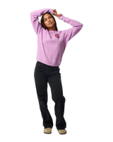 The Rip Curl Womens Surf Puff Raglan Relaxed Sweatshirt in Bright Lilac