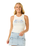 The Rip Curl Womens Luna Ribbed Vest in Bone