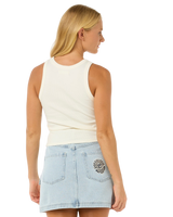 The Rip Curl Womens Luna Ribbed Vest in Bone