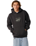Rip Script Icon Hoodie in Washed Black