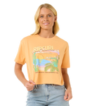 The Rip Curl Womens La Paloma Crop T-Shirt in Pastel Orange