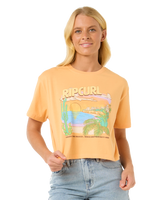 The Rip Curl Womens La Paloma Crop T-Shirt in Pastel Orange