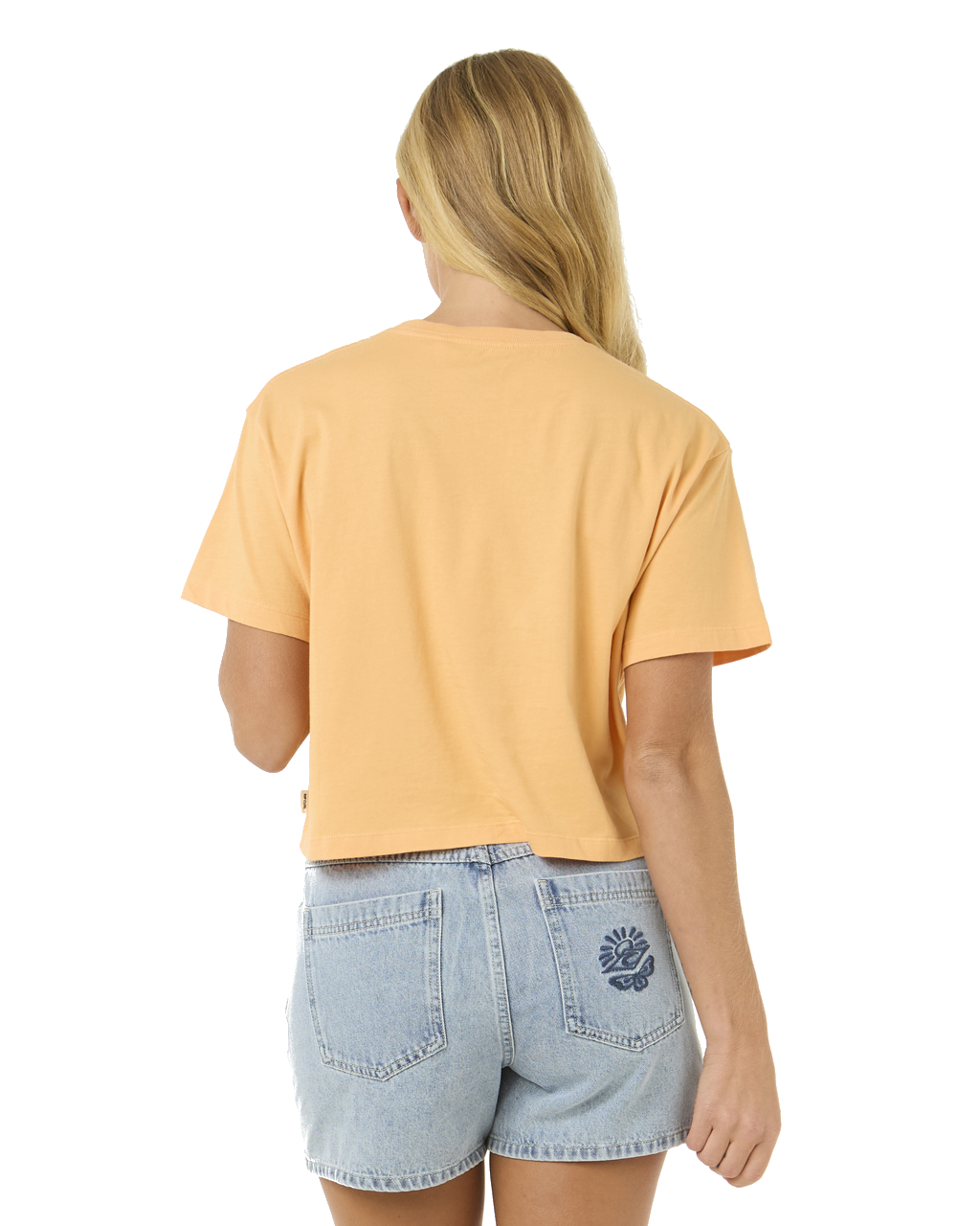 The Rip Curl Womens La Paloma Crop T-Shirt in Pastel Orange