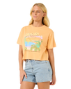 The Rip Curl Womens La Paloma Crop T-Shirt in Pastel Orange