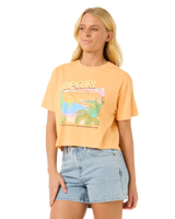 The Rip Curl Womens La Paloma Crop T-Shirt in Pastel Orange