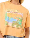 The Rip Curl Womens La Paloma Crop T-Shirt in Pastel Orange