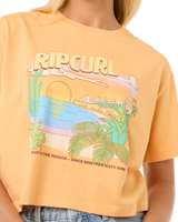 The Rip Curl Womens La Paloma Crop T-Shirt in Pastel Orange