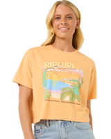 The Rip Curl Womens La Paloma Crop T-Shirt in Pastel Orange