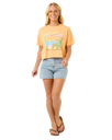 The Rip Curl Womens La Paloma Crop T-Shirt in Pastel Orange