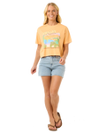 The Rip Curl Womens La Paloma Crop T-Shirt in Pastel Orange