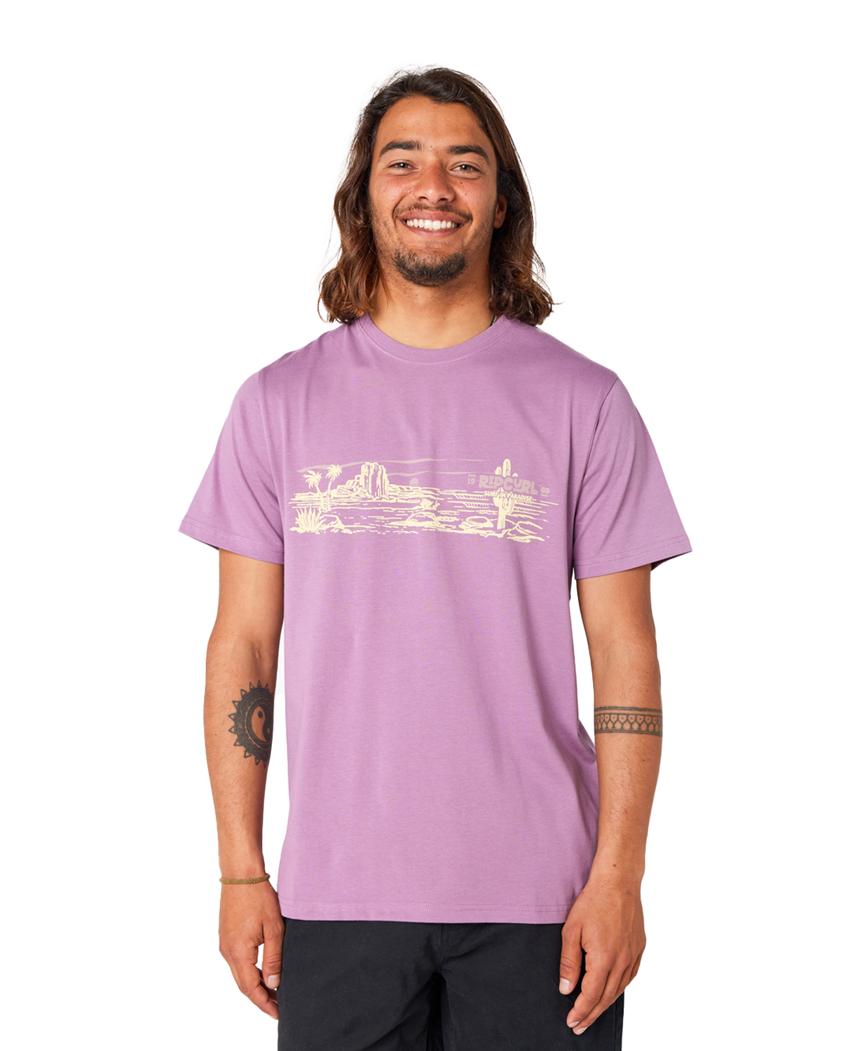 The Rip Curl Mens Paradise Land T-Shirt in Dusty Purple