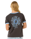 The Rip Curl Womens San Carlos Ringer T-Shirt in Washed Black