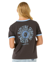 The Rip Curl Womens San Carlos Ringer T-Shirt in Washed Black