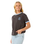 The Rip Curl Womens San Carlos Ringer T-Shirt in Washed Black
