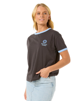 The Rip Curl Womens San Carlos Ringer T-Shirt in Washed Black