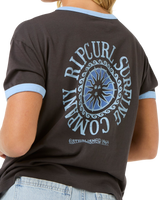 The Rip Curl Womens San Carlos Ringer T-Shirt in Washed Black