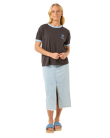 The Rip Curl Womens San Carlos Ringer T-Shirt in Washed Black
