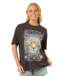 The Rip Curl Womens Luna Heritage T-Shirt in Washed Black