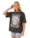 The Rip Curl Womens Luna Heritage T-Shirt in Washed Black