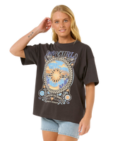 The Rip Curl Womens Luna Heritage T-Shirt in Washed Black