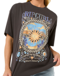 The Rip Curl Womens Luna Heritage T-Shirt in Washed Black