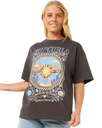 The Rip Curl Womens Luna Heritage T-Shirt in Washed Black
