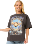 The Rip Curl Womens Luna Heritage T-Shirt in Washed Black