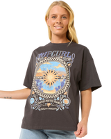 The Rip Curl Womens Luna Heritage T-Shirt in Washed Black