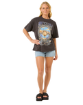 The Rip Curl Womens Luna Heritage T-Shirt in Washed Black