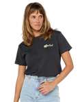 The Rip Curl Womens Waikiki T-Shirt in Washed Black