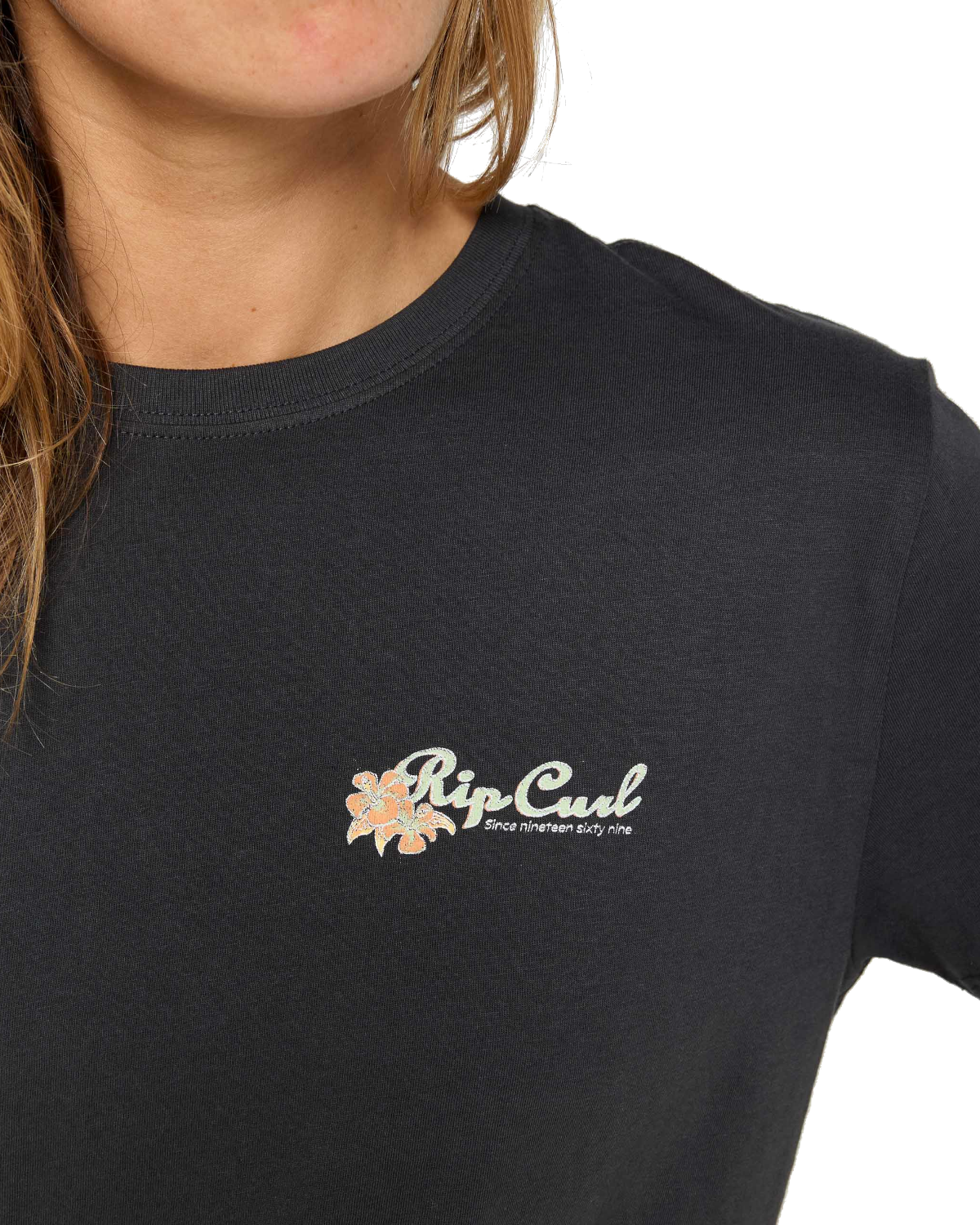 The Rip Curl Womens Waikiki T-Shirt in Washed Black