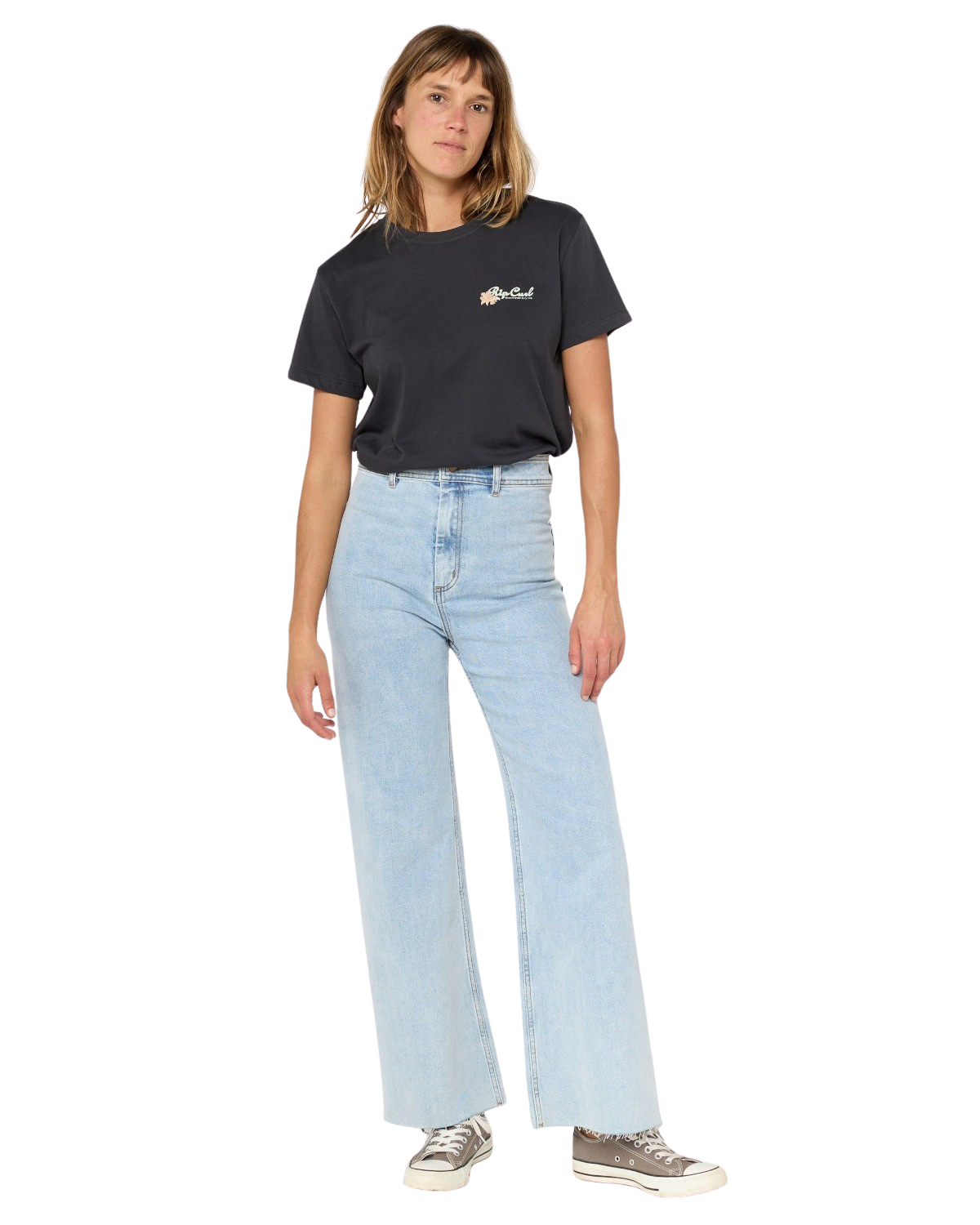 The Rip Curl Womens Waikiki T-Shirt in Washed Black