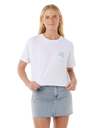 The Rip Curl Womens Sunrise Crop T-Shirt in White