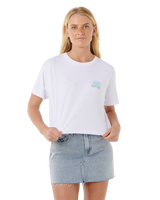 The Rip Curl Womens Sunrise Crop T-Shirt in White