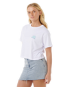 The Rip Curl Womens Sunrise Crop T-Shirt in White
