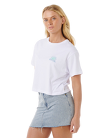 The Rip Curl Womens Sunrise Crop T-Shirt in White