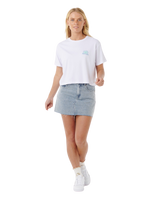 The Rip Curl Womens Sunrise Crop T-Shirt in White