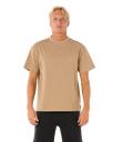 The Rip Curl Mens Search Embroidery T-Shirt in Sand Dune